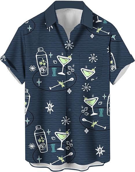 Photo 1 of XL Mens Button Down Short Sleeve Shirt Shirt Collar Abstract Printed Shirts Casual Beach Tops