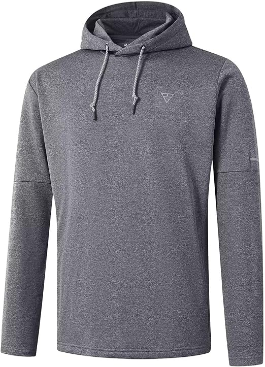 Photo 1 of Large Neural Grey Heather MAELREG Hoodies for Men Golf Fleece Hooded Sweatshirts Dry Fit Athletic Lightweight Casual Midlayer Mens Hoodies Pullover
