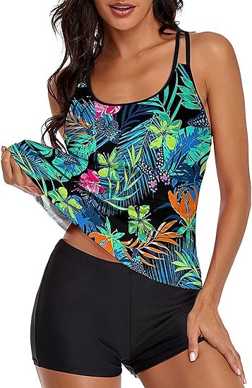 Photo 1 of 2XL Women's Bathing Suits Swimsuits Tankini Sets for Two Piece Blouson Tank Top with Boyshorts
