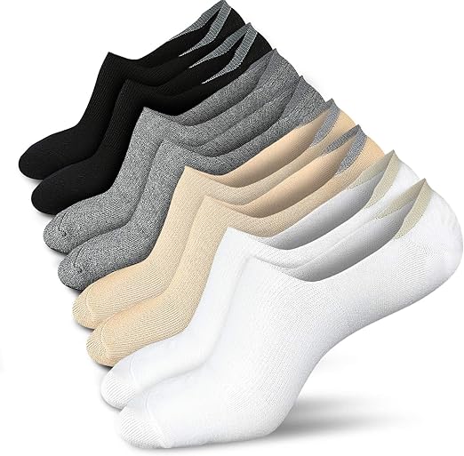 Photo 1 of Size 5-8 wernies No Show Socks Women Low Socks Non Slip Flat Boat Line 4/8 Pairs
