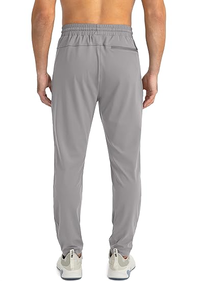Photo 2 of Large Grey G Gradual Men's Sweatpants with Zipper Pockets Tapered Joggers for Men Athletic Pants for Workout, Jogging, Running
