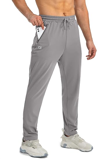 Photo 1 of Large Grey G Gradual Men's Sweatpants with Zipper Pockets Tapered Joggers for Men Athletic Pants for Workout, Jogging, Running
