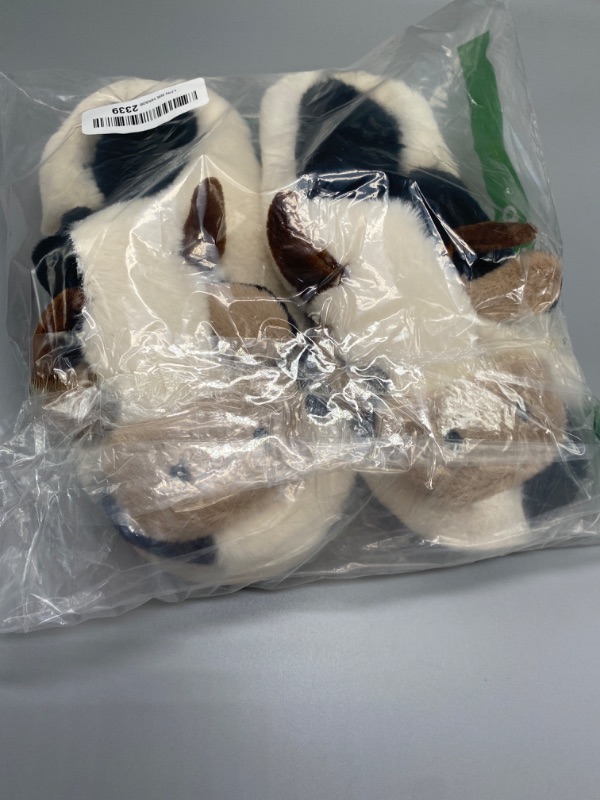Photo 4 of size 7 Cartoon Cow Cotton Slippers, Winter Indoor Outdoor Slippers for Women
