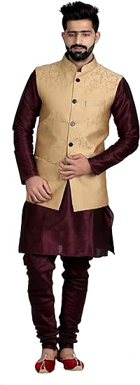 Photo 1 of Size 38(M) Veera Paridhaan Men's Banarasi Printed Nehru Jacket
