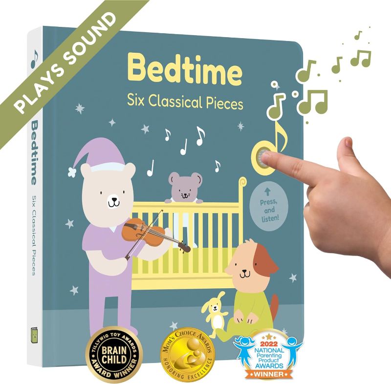 Photo 1 of Cali's Books Bedtime Baby Music Book - Music Books for Toddlers 1-3 with 6 Classical Pieces. Bedtime Sound Books for Babies. Educational Gifts for Babies and Toddlers
