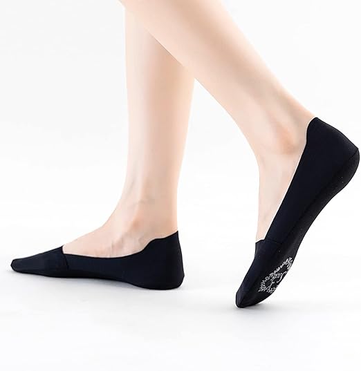 Photo 2 of (S) 6pack Standard Black Women No Show Socks Ultra Low Cut Liner Socks Ice Feeling socks Nonslip Liner Invisible Hidden Thin Socks
