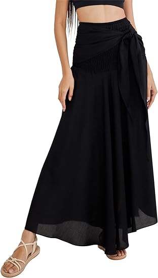 Photo 1 of Large Black Joob Joob Long Boho Skirts for Women - Bohemian Hippie Maxi Summer Skirt
