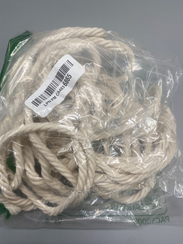 Photo 3 of 3 pcs 1/4 Inch Natural White Cotton Rope, 328 Ft Cotton Clothesline with 2 Snap Hooks, All Purpose Braided Cotton Rope for Clothes Hanger Garden Flower, Craft Knitting Thread String

