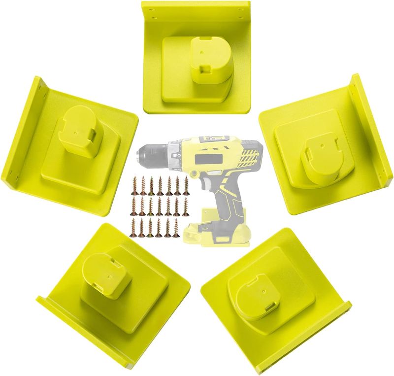 Photo 1 of Anztek 5 Packs Tool Holder Dock Mount for Ryobi 18V Drill Tools Holder, Hanger(lot of 5,Green)
