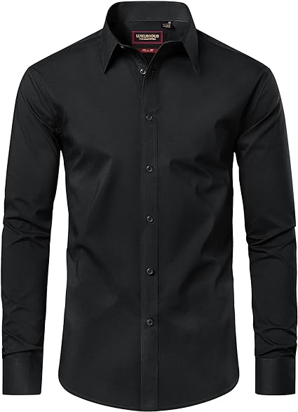 Photo 1 of Medium Mens Dress Shirts Long Sleeve Dress Shirts for Men Cotton Button Down Shirt Regular Big and Tall Dress Shirts
