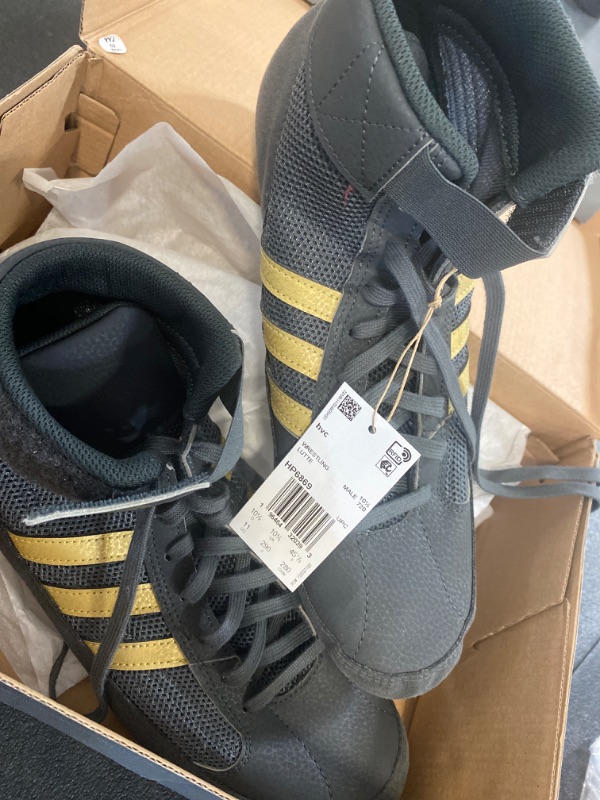 Photo 2 of Size 11 Black/Charcoal/Metallic  adidas HVC Wrestling Shoes
