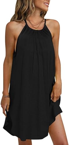 Photo 1 of Small Black For G and PL Women's Summer Casual Sleeveless Halter Long Beach Dress 
