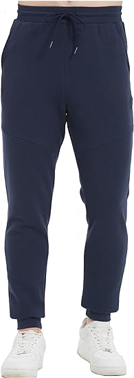 Photo 1 of Small Tronjori Men's High Waisted Fleece Sweatpants Fall Winter Athletic Jogger Pants Lounge Trousers Elastic Waistband
