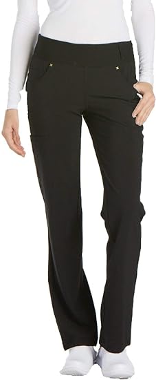 Photo 1 of Large Black Iflex Scrubs for Women, Yoga-Inspired Knit Waistband Scrub Pants CK002
