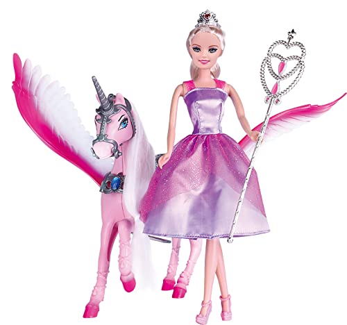 Photo 1 of Bettina Princess Doll and Unicorn with Crystal Comb and Fairy Stick, Unicorn Doll Toys Gifts for Girls, Fashion Playset Presents for Girl
