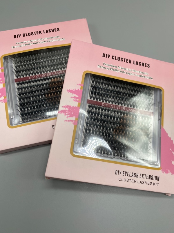 Photo 3 of 2pack DIY Eyelash Extensions Kit, Lash Clusters 320 Pcs, Applicator Tool, Bond and Seal Super Hold, Glue Remover Easy to Apply at Home (30D+40D D MIX9-16)
