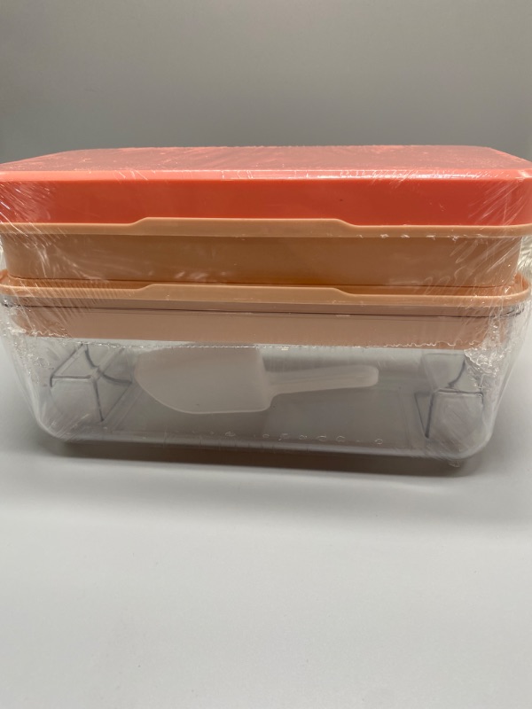 Photo 1 of 5pcs Ice Cube Maker, Ice Cube Trays with Lid and Container Ice Mould Double Layer Creative Ice Box, Comes with Ice shovel, One Second Release All Ice Cubes, BPA Free - 64 Ice Cubes (Pink)
