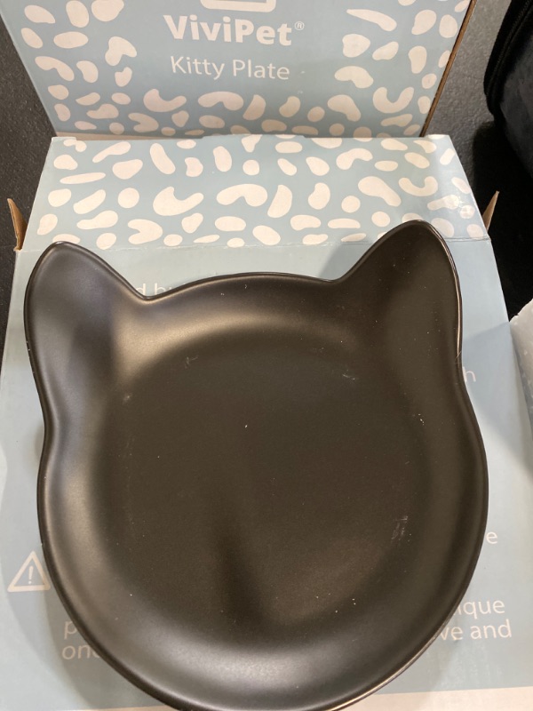 Photo 2 of 1Set Black Vivipet Cat Ceramic Plate
