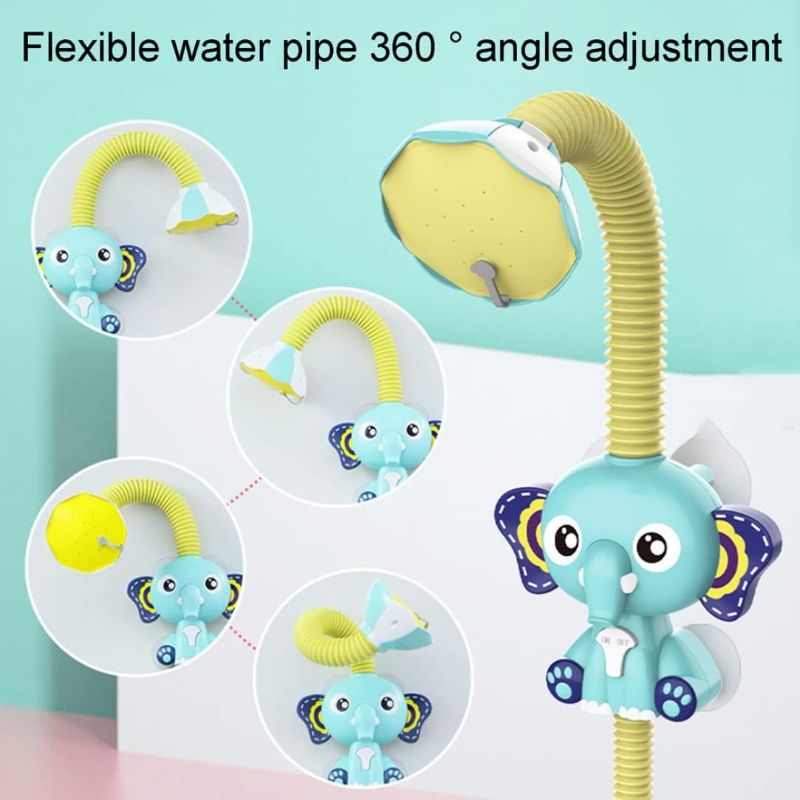 Photo 2 of Baby Bath Shower Baby Bath Toys Elephant Water Pumps and Trunk Spout Rinser for Newborn Babies Bath Toys
