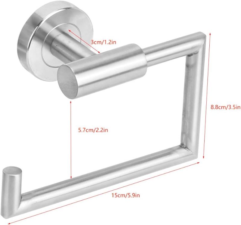 Photo 2 of 1pcs Toilet Paper Roll Holder, Stainless Steel Brushed Nickel Wall Mount Dispenser for Kitchen Bathroom Hotel
