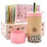 Photo 1 of BLUE Reusable Boba Cup with Straw, Bubble Tea Cup with Recipe Book, Reusable Boba Cups with Lids, Boba Tumbler, Boba Tea Cup and Boba Jar, Bubble Tea Gift Set with Cup 17 ounce… (Blue Blossom, 20oz)
