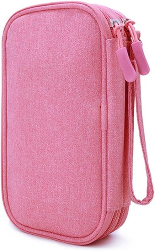 Photo 1 of 2 PACK Diabetic Supplies Bag Travel Case Organizer for Insulin Pens, Blood Sugar Test Strips, Glucose Meter, Lancets, Lancing Device, Needles, Syringes, Alcohol Wipes, Diabetes Testing Kit Case (Pink)
