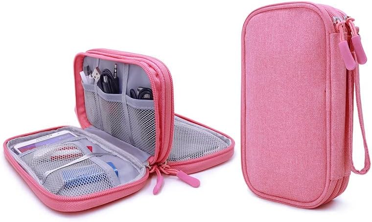 Photo 3 of 2 PACK Diabetic Supplies Bag Travel Case Organizer for Insulin Pens, Blood Sugar Test Strips, Glucose Meter, Lancets, Lancing Device, Needles, Syringes, Alcohol Wipes, Diabetes Testing Kit Case (Pink)
