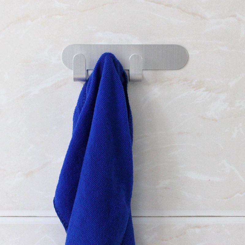 Photo 2 of 1pcs Adhesive Hooks, Heavy Duty Aluminum Wall Hooks Clothes Hangers for Home Kitchen Bathroom Coats Hats Keys Bags
