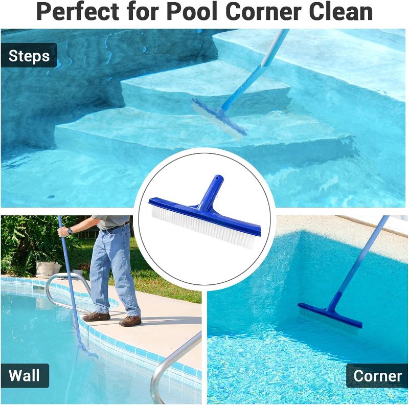 Photo 2 of AIPER 2 in 1 Swimming Pool Cleaning Kit, Pool Dispenser, 9" Pool Brush for Step, Corner, Pool Wall Floor & Tile, Pool Dispenser Adjustable Control Ring for Customizable Flow Rate, Anti-Sinking
