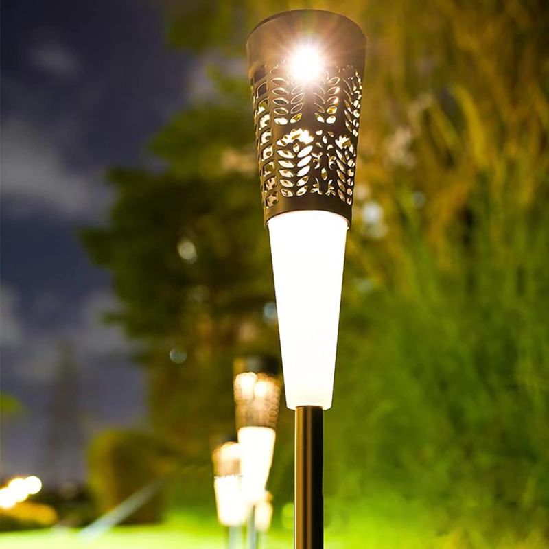 Photo 1 of Solar Lawn Lamp Outdoor Pathway Light Landscape Decorative Garden Lights Solar Walkway Light Night Lights IP54 Waterproof Warm Light Colorful Light for Patio Yard Lawn Decor
