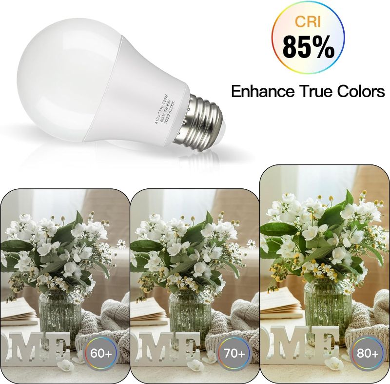 Photo 2 of 2.4G Smart Bulb with Remote Control, Efficient 12W LED Bulb AC-120V 60Hz, 3000K-6500K, E26 Base, Light Bulb with Timer for Living Room, Bedroom, 1Bulb & Remote
