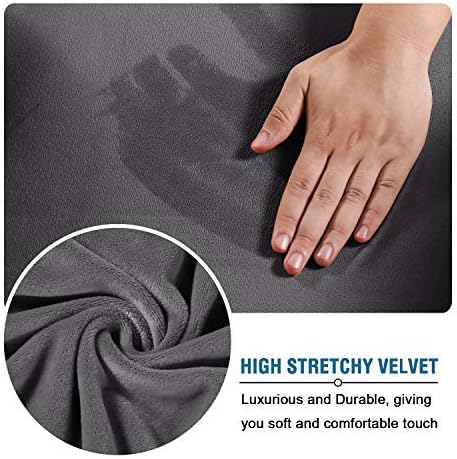 Photo 1 of 4 Pieces Thick Velvet Sofa Covers Couch Covers for 3 Cushion Couch Sofa High Stretch Slipcovers Furniture Protector Form Fit Luxury Couch Cover for Dogs Width Up to 90 Inch(Sofa,Grey)
