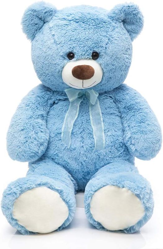 Photo 1 of 30 inch Big Teddy Bear Cute Giant Stuffed Animals Soft Plush Bear for Girlfriend Kids, Blue

