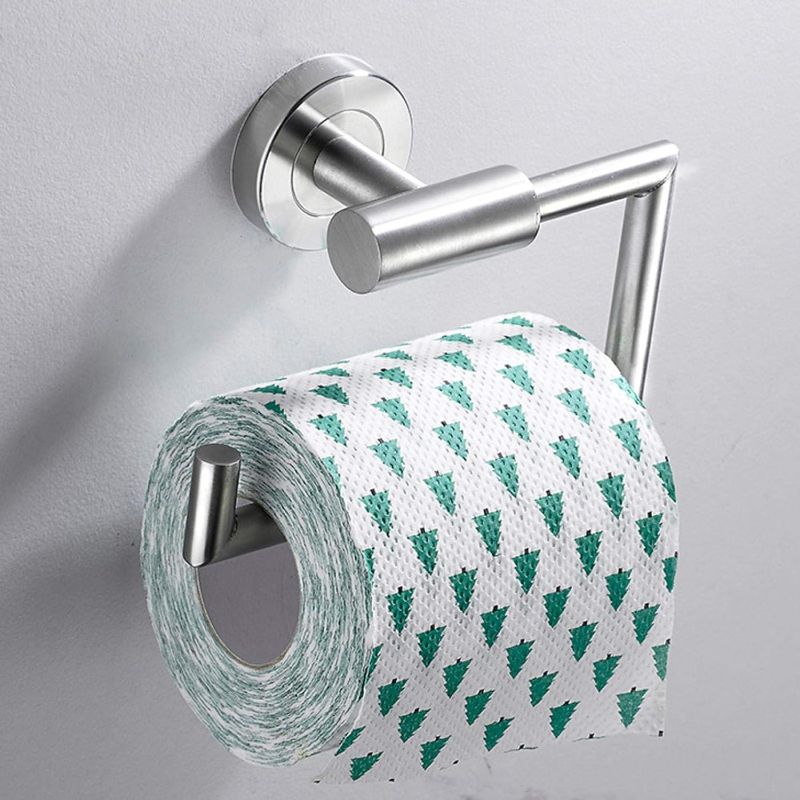 Photo 2 of Toilet Paper Roll Holder, Stainless Steel Brushed Nickel Wall Mount Dispenser for Kitchen Bathroom Hotel
