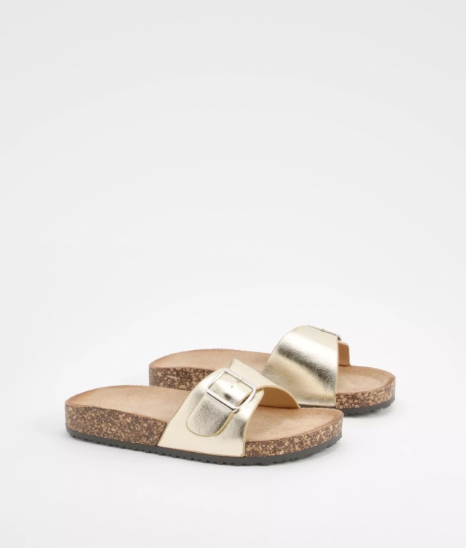 Photo 1 of Size 14 - boohoo Metallic Buckle Detail Sliders 