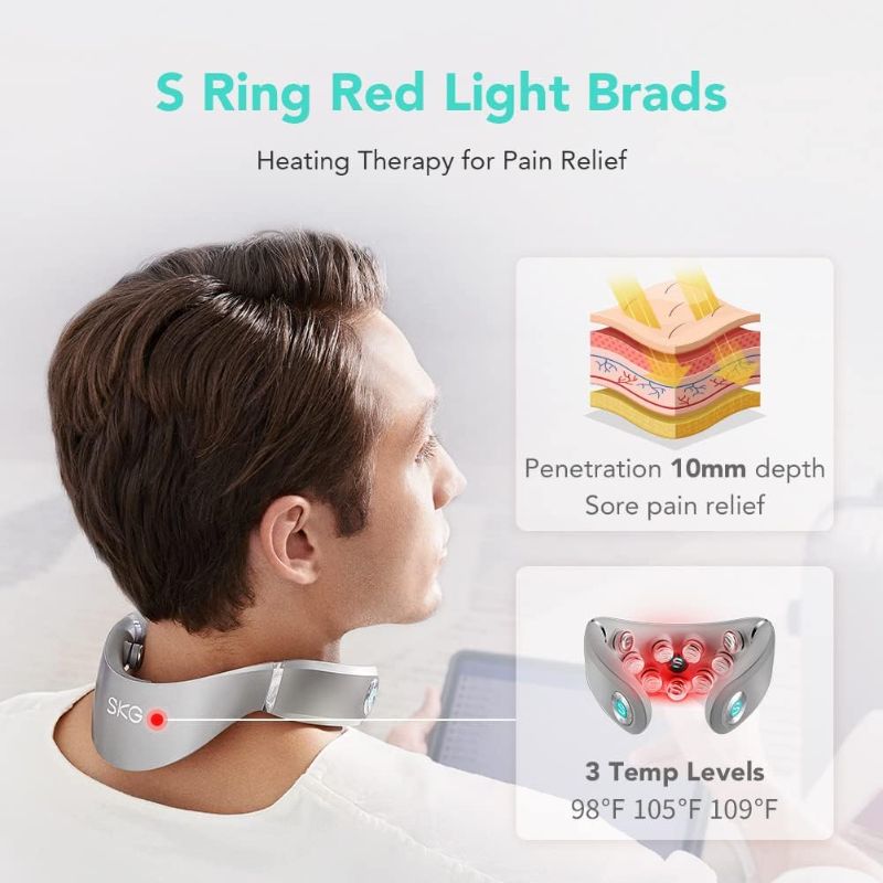 Photo 2 of SKG Neck Massager with Heat,  Tissue Vibration Infrared Neck Massager Cordless for Pain Relief, Portable Electric Cervical Massager 9D Neck Relaxer Women Men Gift G7 PRO
