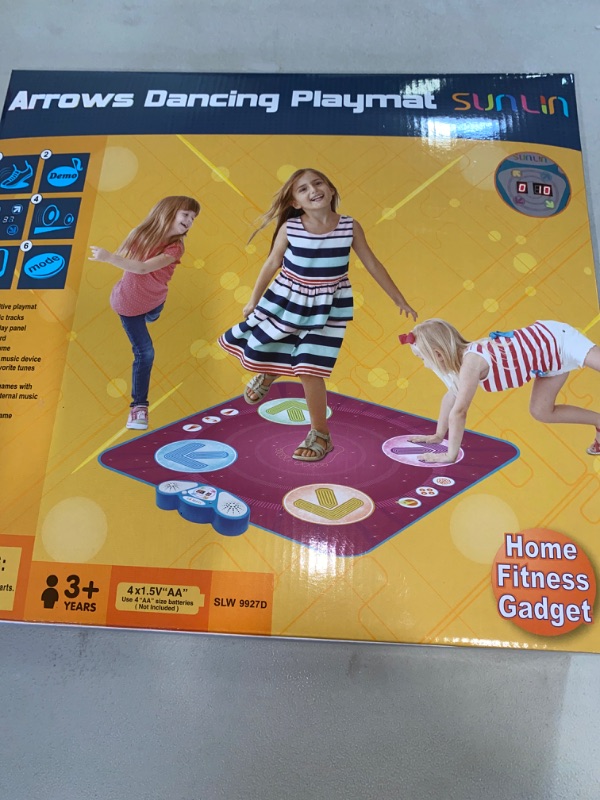 Photo 2 of SUNLIN Dance Mat - Dance Mixer Rhythm Step Play Mat - Dance Game Toy Gift for Kids Girls Boys - Dance Pad with LED Lights, Adjustable Volume, Built-in Music, 3 Challenge Levels (3-12 Years Old)
