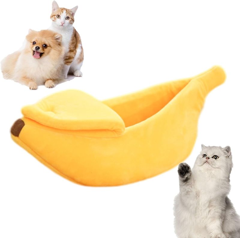 Photo 1 of Banana Bed for Cats, Cute Cat Bed, Banana Bed for Cats, Pet Banana Bed Suitable for Kittens and Puppies (Small)
