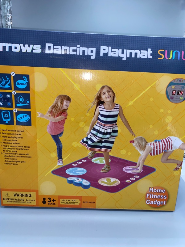 Photo 3 of SUNLIN Dance Mat - Dance Mixer Rhythm Step Play Mat - Dance Game Toy Gift for Kids Girls Boys - Dance Pad with LED Lights, Adjustable Volume, Built-in Music, 3 Challenge Levels (3-12 Years Old)
