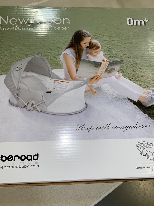 Photo 1 of Beberoad New Moon Travel Baby Bassinet w/Case & Bug Net Portable Infant Crib Bed

