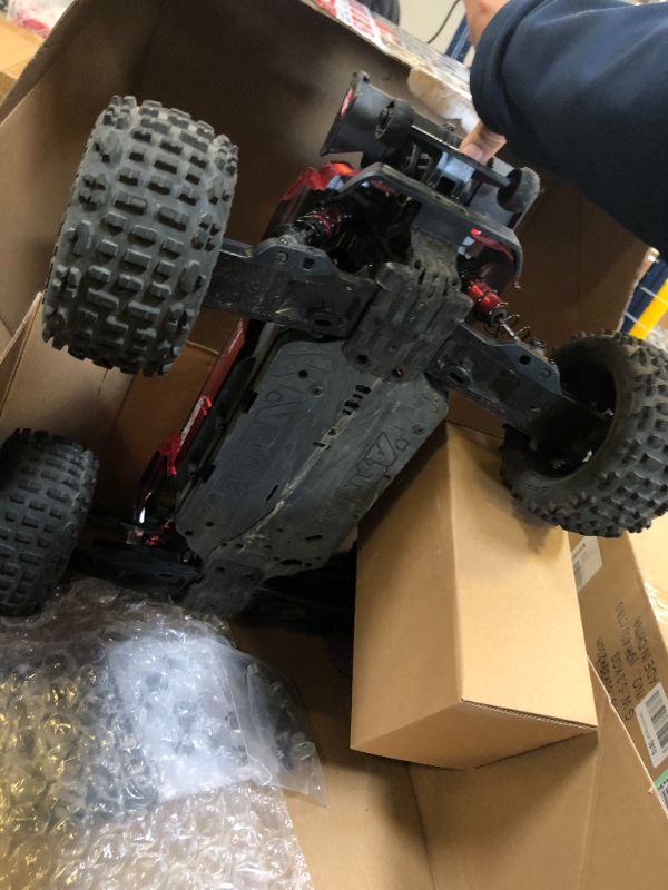 Photo 3 of ARRMA RC Truck Outcast 4X4 4S BLX 1/10TH 4WD Stunt Truck RTR (Battery and Charger Not Included), Red, ARA4410V2T4