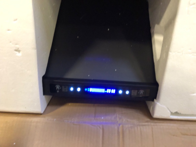 Photo 1 of IKTCH 30 inch Black Wall Mount Range Hood, 900 CFM Ducted/Ductless Stainless Steel Vent Hood with Gesture Sensing & Touch Control Switch Panel, 2 Pcs Adjustable Lights(IKP02-30-BSS) Black 30''