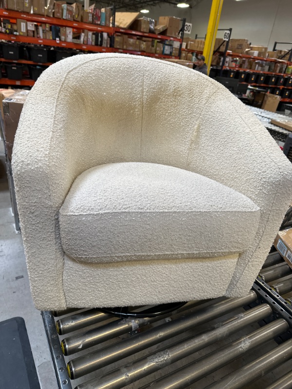 Photo 2 of Babyletto Madison Swivel Glider in Polyester Ivory Boucle
