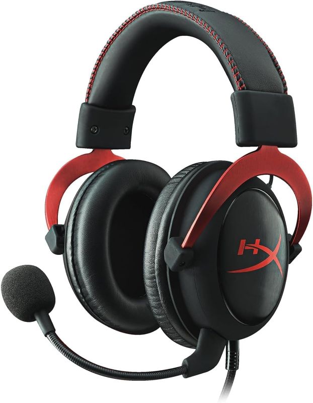 Photo 1 of HyperX Cloud II - Gaming Headset, 7.1 Surround Sound, Memory Foam Ear Pads, Durable Aluminum Frame, Detachable Microphone, Works with PC, PS5, PS4, Xbox Series X|S, Xbox One – Red
