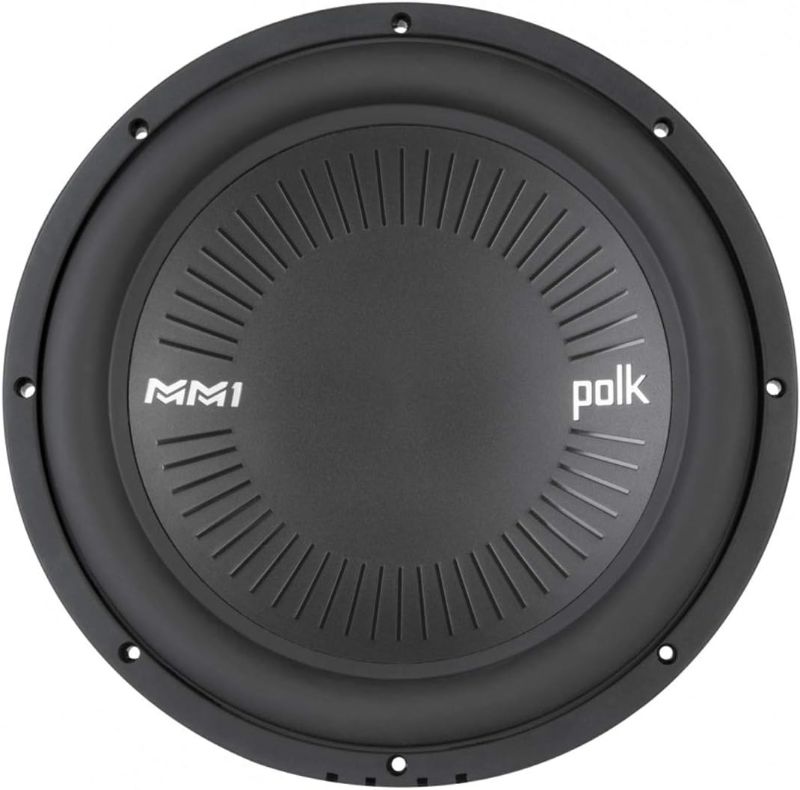 Photo 1 of Polk Audio MM1242 DVC MM1 Series 12" Marine & Car Subwoofer - 900W, 26-200Hz Frequency Response, Dual 4-Ohm Voice Coils, Titanium-Plated Woofer Cone, Compact Subwoofer for Deep, Powerful Bass,Black
