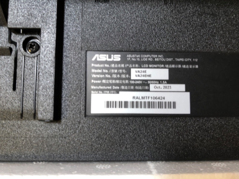 Photo 3 of ASUS VA24EHE 23.8” Monitor 75Hz Full HD (1920x1080) IPS Eye Care HDMI D-Sub DVI-D,Black