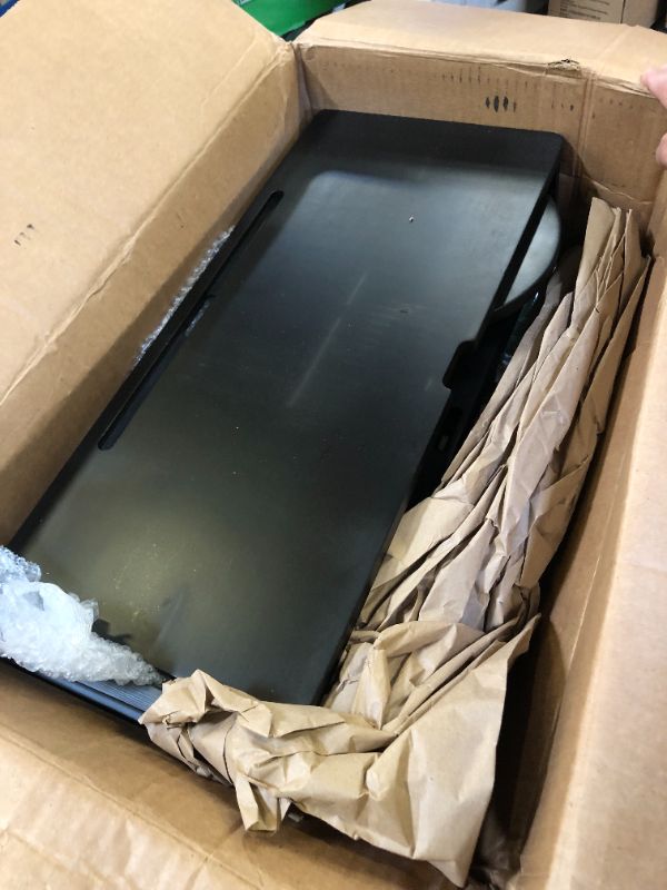 Photo 1 of Nnewvante Monitor Stand Riser, 60 inch Large Bamboo Dual Monitor Stand for Desk, 3 Shelves Desktop Screen Riser with Adjustable Length Angle for Computer Laptop PC,Black Three Monitor Stand Black