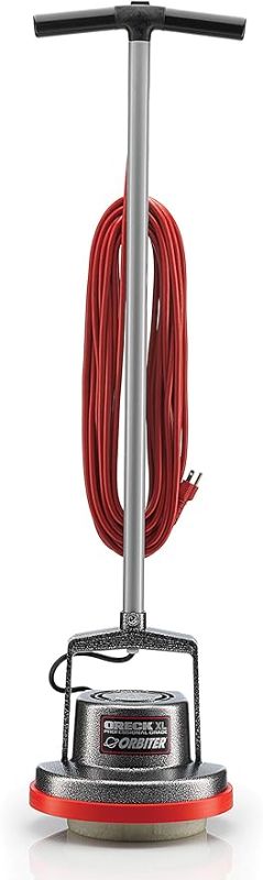 Photo 1 of Oreck Commercial Orbiter Hard Floor Cleaner Machine, Multi-Purpose Floor Cleaning, Random Orbital Drive, Wide Cleaning Path, 50-Foot Long Cord, ORB550MC, Gray/Red
