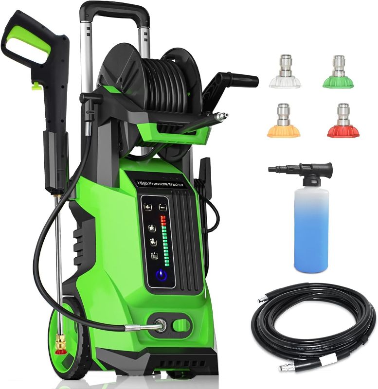 Photo 1 of Electric Power Washer 4500 PSI 3.2 GPM High Pressure Washers with 4 Interchangeable Nozzles and 3 Levels of Adjustment Effortlessly Car Water Washer for Home Patio
