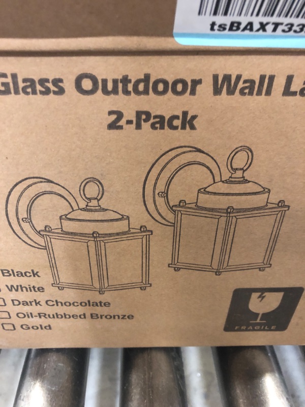 Photo 1 of clear glass outdoor wall lantern 2 pack